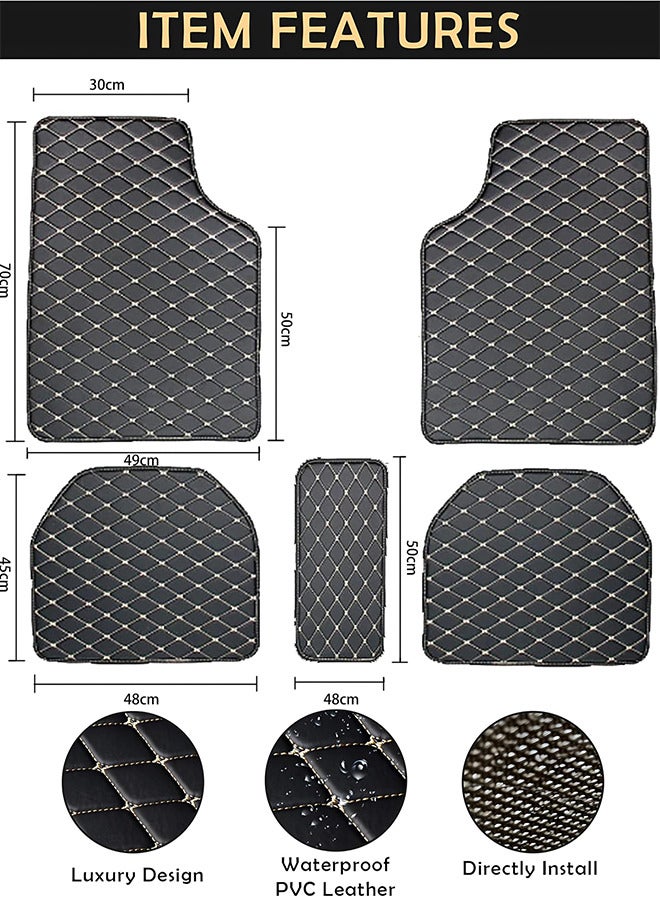 RATSAW 5 Pcs Car Floor Mats Universal Fit Waterproof Car Carpet Floor Mat Set  with Rubber Lining for All Vehicles  - Image 2