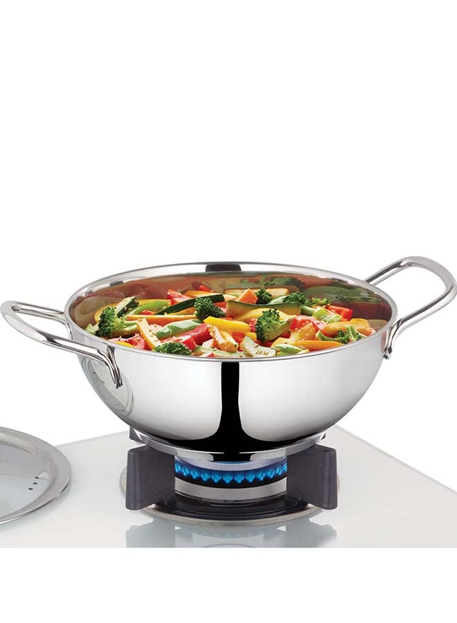 BOROSIL Stainless Steel Deep Kadhai With Lid, Impact Bonded Tri-Ply Bottom, 3.3L, Silver - Image 4