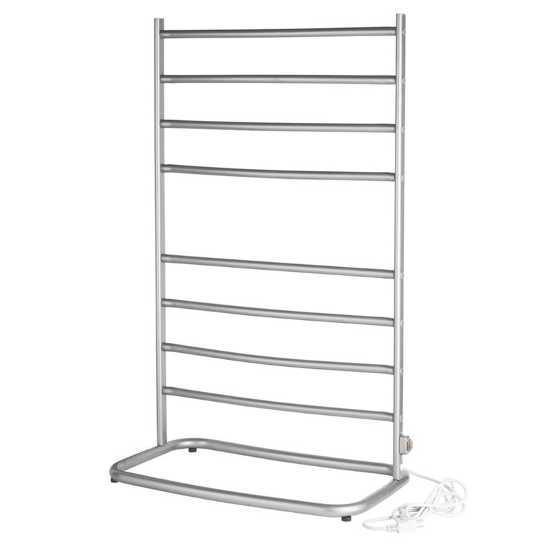 Warmrails Warmrails Hyde Park Towel Warmer  FreeStanding Towel Warmer Rack for Drying Towels and Garments  39Inch Nickel Finish Frame with 8 Bars  Model WHS 