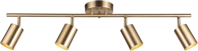 Globe Electric Pratt 4-Light Track Lighting, Matte Brass, Gold - Image 1