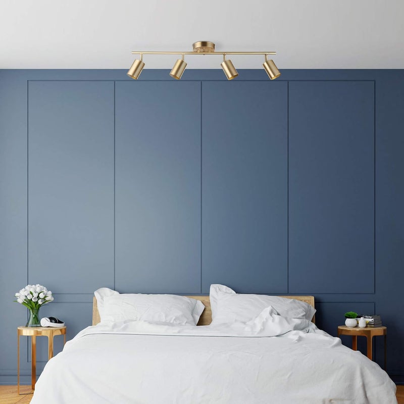 Globe Electric Pratt 4-Light Track Lighting, Matte Brass, Gold - Image 2