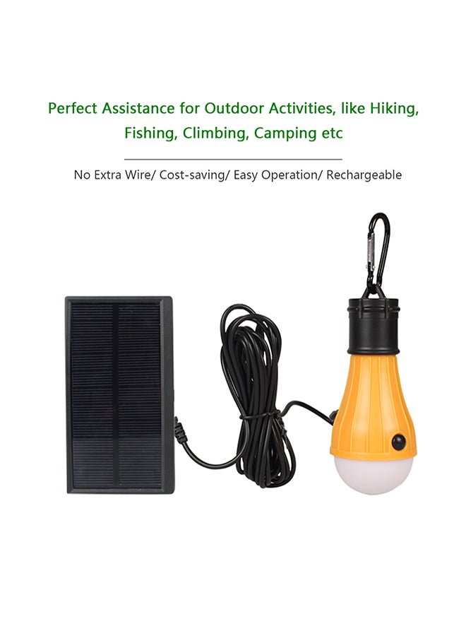 مصباح يعمل بالتيار المستمر بفرق جهد 5 فولت وقدرة 2.5 وات ويحتوي على 3 مصابيح LED ويعمل بالطاقة الشمسية ومزود بلوحة شمسية أسود /برتقالي. 0.16كيلوجرام - Image 5