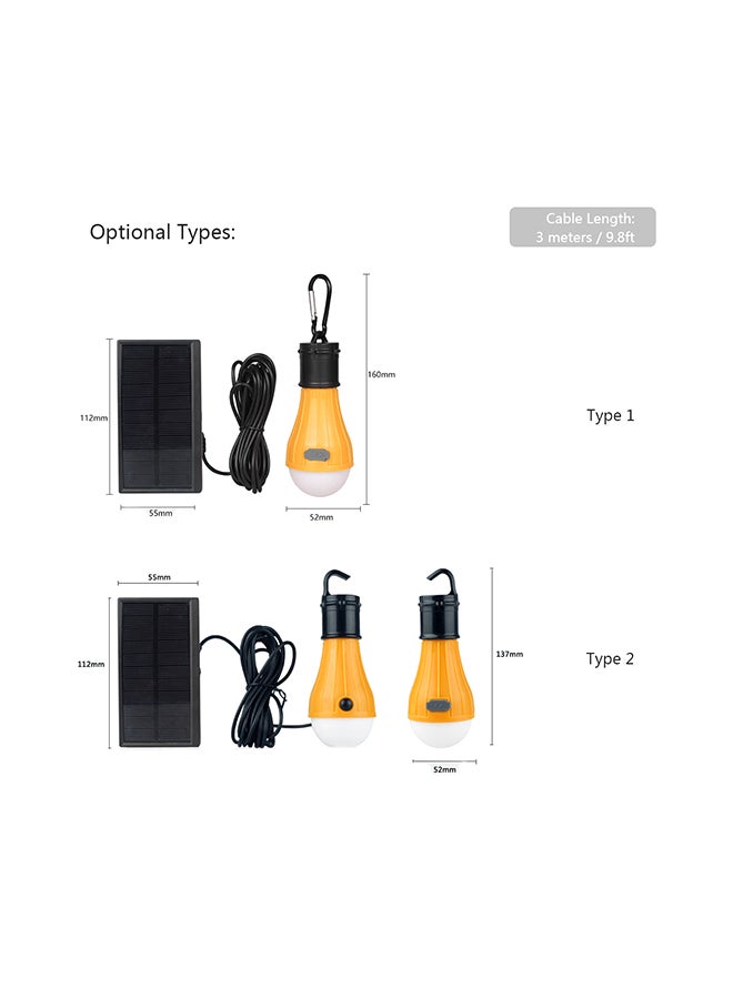 مصباح يعمل بالتيار المستمر بفرق جهد 5 فولت وقدرة 2.5 وات ويحتوي على 3 مصابيح LED ويعمل بالطاقة الشمسية ومزود بلوحة شمسية أسود /برتقالي. 0.16كيلوجرام - Image 2
