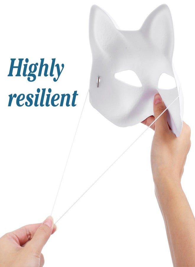 Garneck 100pcs White Elastic Ropes with Metal Hooks Barbed Cords Loop Round String with Metal Barbs Ropes for Party Cosplay Mask DIY Hat - Image 4