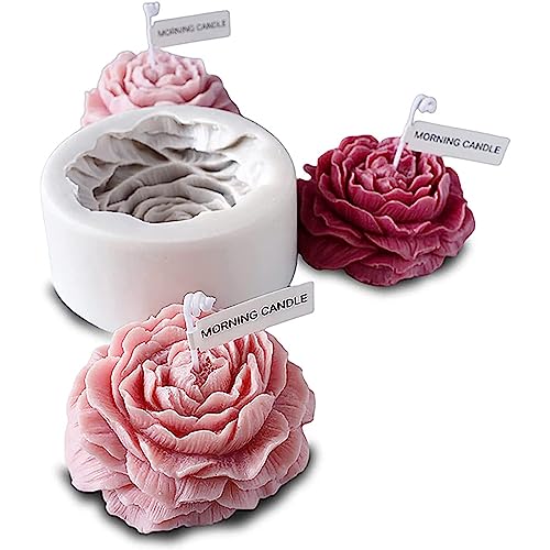 EVERELAM Peony Rose 3D Flower Resin Cake Mold - Silicone Molds for Clay Candle Making - Image 1