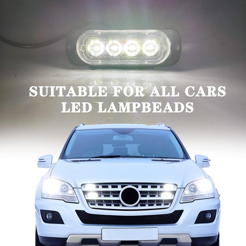 10 قطع من أضواء العلامات الجانبية، 12V 4 LED أضواء العلامات الجانبية للسيارة، الدراجة النارية، SUV، الشاحنة، الرافعة الشوكية، المركبة الوعرة، المركبات الهندسية، القوارب (أبيض) - Image 3