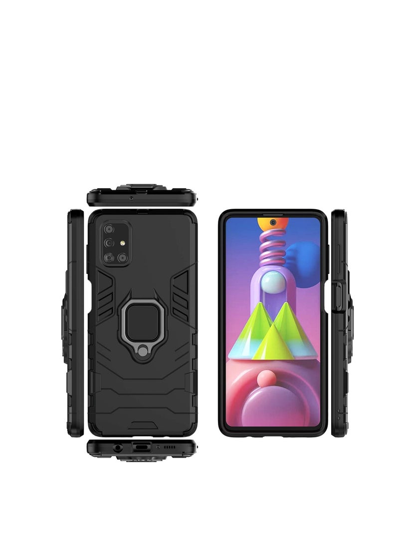 Generic - Case for Samsung Galaxy M51 Case Cover,360 Degree Rotating Ring Holder Kickstand with Magnetic Car Mount Case for Samsung SM-M515F/DSN Galaxy M51 / SM-M515F Case Black - Image 1