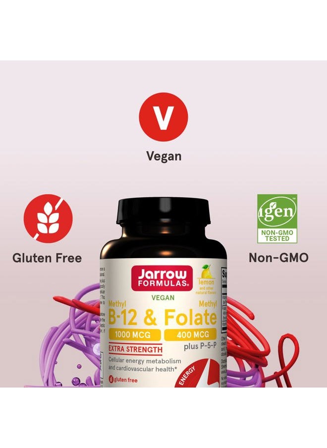 jarrow formulas Methyl B-12 1000MCG & Methyl Folate 400MCG,Extra Strength,Cellular Energy Metabolism & Cardiovascular Health Formula(1) With P-5-P,100Chewable Tabs,Up to a 100 Day Suppl,12Packs  - Image 5