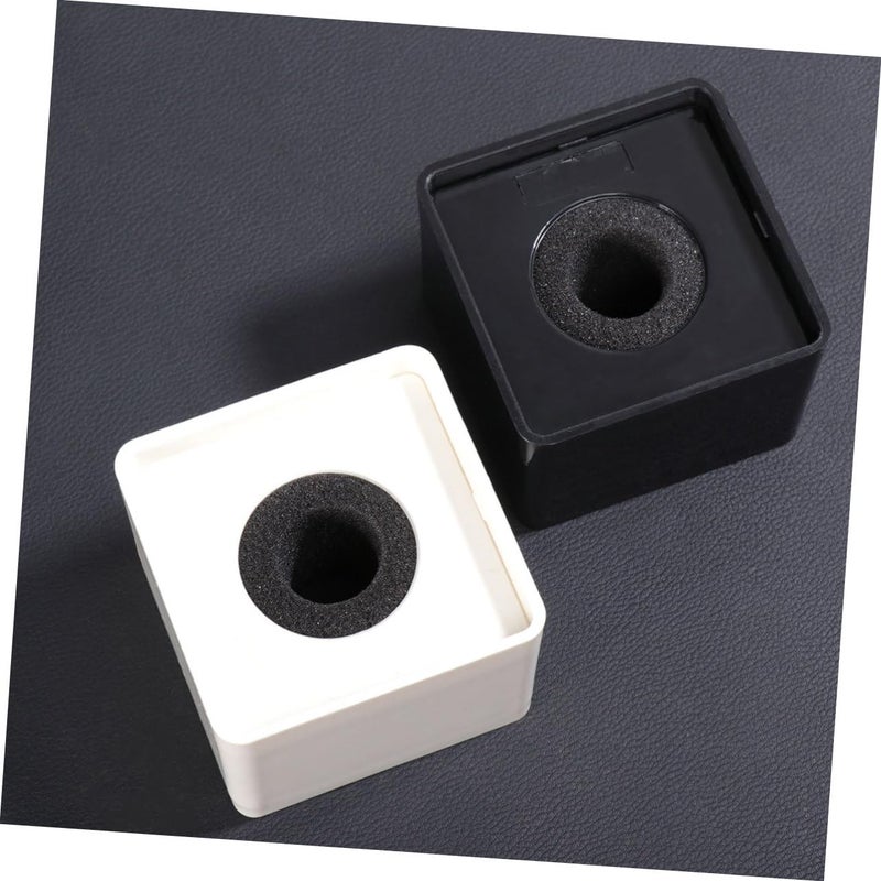 2 Microphone Logo Stands with Thick Cotton Protector Durable ABS Material Square Design - Image 3