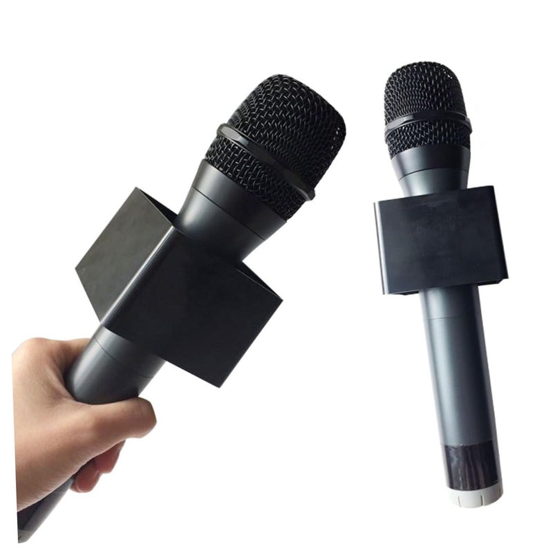 2 Microphone Logo Stands with Thick Cotton Protector Durable ABS Material Square Design - Image 2