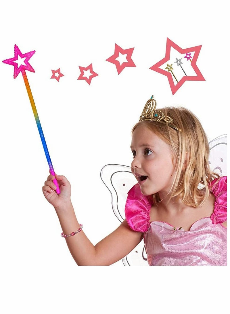 KASTWAVE Star Fairy Wands 6PCS Girls Costume Props Star Magic Wand Angel Fairy Wands Sticks Birthday Party Wedding Halloween Cosplay Christmas 13 Inches (3 Color) - Image 5