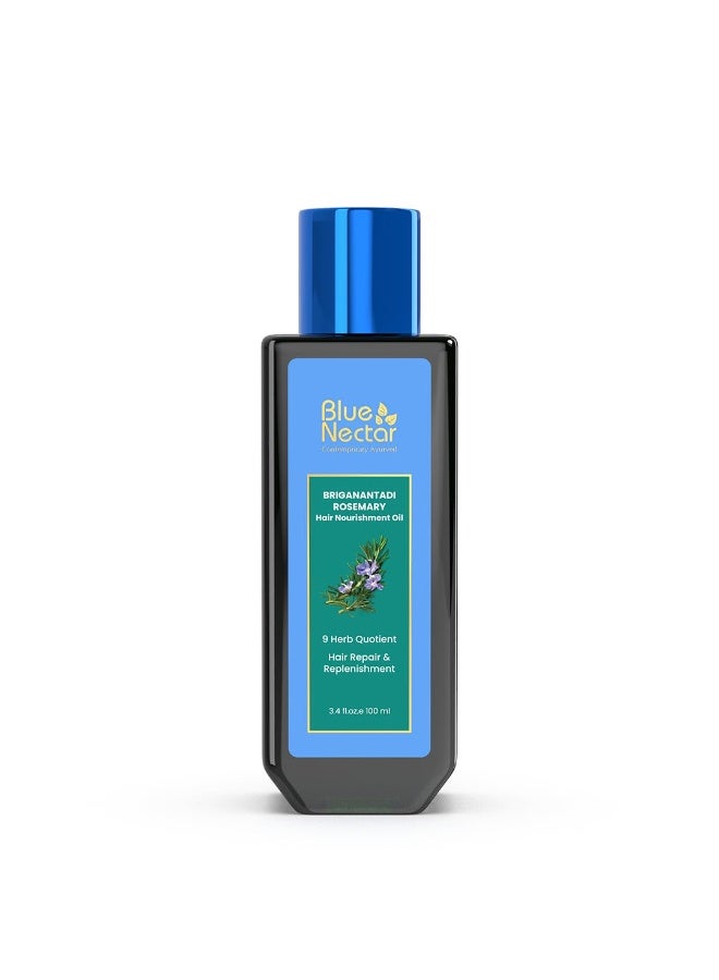 Blue Nectar Rosemary Oil for Hair Growth with Bhringraj Oil for Hair Natural Alternate for Redensyl Non Sticky Ayurvedic Hair Oil with Amla Hair - Image 1
