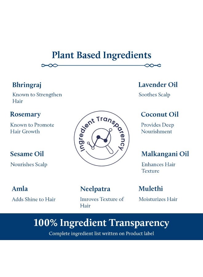 Blue Nectar Rosemary Oil for Hair Growth with Bhringraj Oil for Hair Natural Alternate for Redensyl Non Sticky Ayurvedic Hair Oil with Amla Hair - Image 4