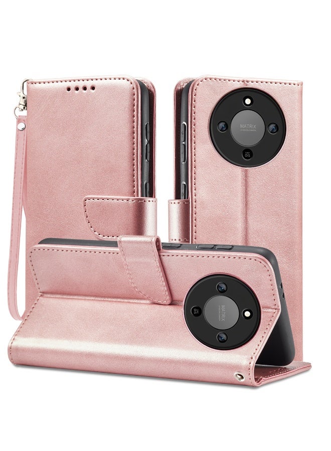 ICARLUS For Honor X9d 5G Case PU Leather Calf Texture Phone Cover - Pink - Image 1