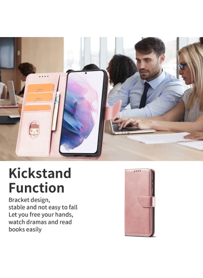 ICARLUS For Honor X9d 5G Case PU Leather Calf Texture Phone Cover - Pink - Image 3