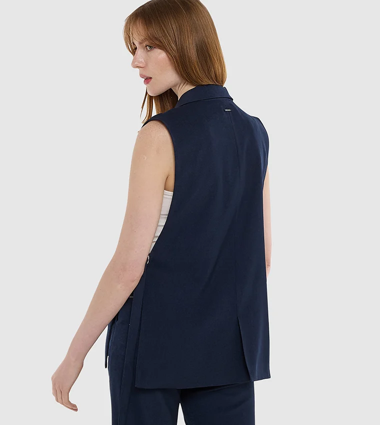 BCBG BCBG Side Opened Sleeveles Fashion Blazer