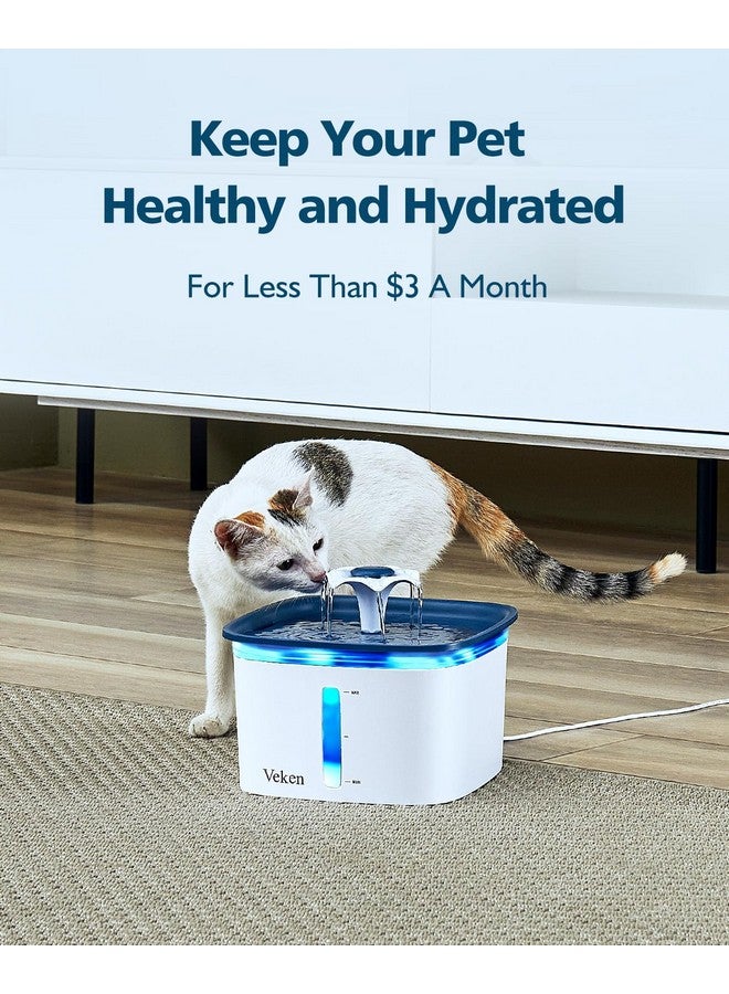 Veken Cat Water Fountain Filter, Classic 8 Pack Replacement Filters & 8 Pack Replacement PreFilter Sponges For 67Oz, 95Oz, 135Oz Automatic Pet Fountain Dog Water Dispenser - Image 5