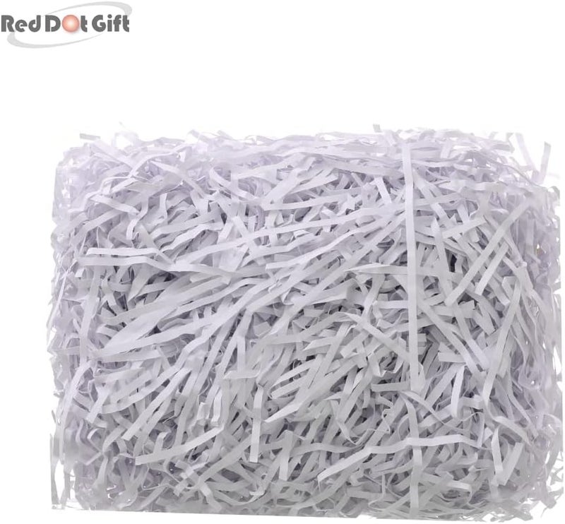 Red Dot Gift REDDOTGIFT Crinkle Cut Paper Shred Filler Eco-friendly Confetti for Gift Wrapping & Basket, White, 50 Gram - Image 2