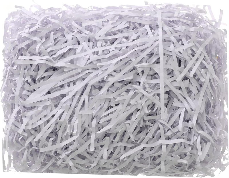 Red Dot Gift REDDOTGIFT Crinkle Cut Paper Shred Filler Eco-friendly Confetti for Gift Wrapping & Basket, White, 50 Gram - Image 1