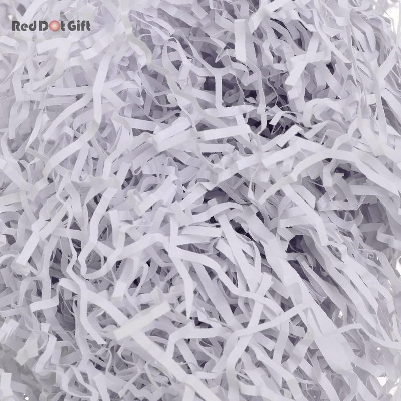 Red Dot Gift REDDOTGIFT Crinkle Cut Paper Shred Filler Eco-friendly Confetti for Gift Wrapping & Basket, White, 50 Gram - Image 3