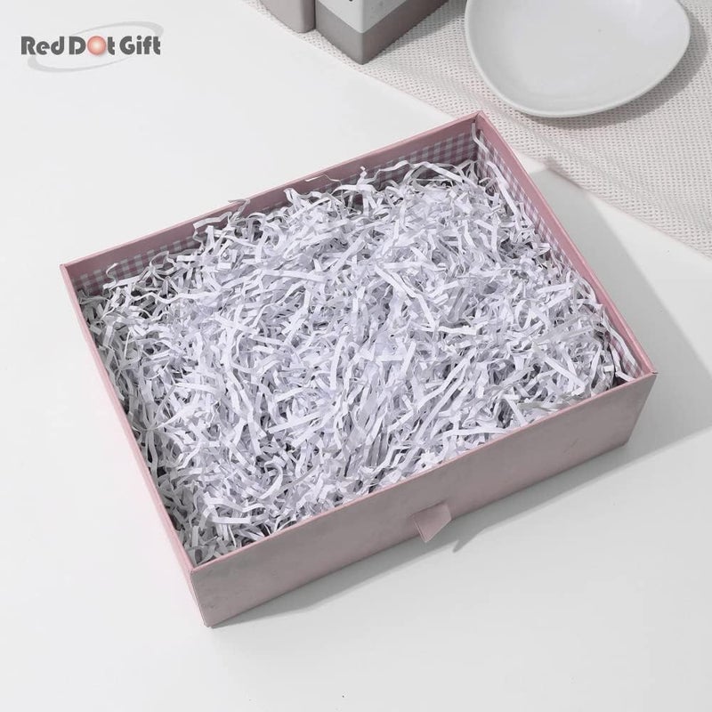 Red Dot Gift REDDOTGIFT Crinkle Cut Paper Shred Filler Eco-friendly Confetti for Gift Wrapping & Basket, White, 50 Gram - Image 4