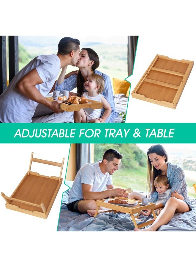 Artmeer Bed Tray Table with Folding Legs,Bamboo Breakfast in Bed for TV Table, Laptop Computer Tray,Eating,Snack Tray(Bamboo) Extra-Large Size - Image 5