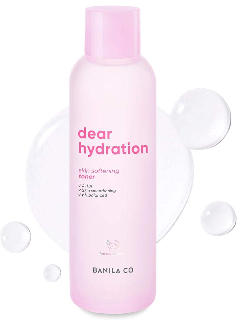 Banila Co BANILA CO Dear Hydration Skin Softening Toner  Mild pH  AlcoholFree  Dermatologist Tested  Balances Hydrates Gentle Exfoliation Moisturizing Toning Water with AHA 200ml  676 fl oz 
