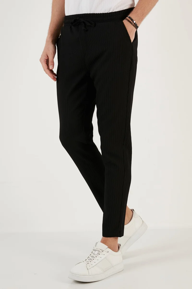 بوراتي Buratti Waist Tie Pocket Regular Fit Trousers Men's Trousers CF24S617849