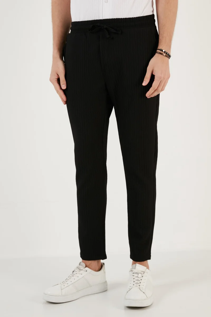 بوراتي Buratti Waist Tie Pocket Regular Fit Trousers Men's Trousers CF24S617849