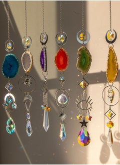 ماركة غير محددة Suncatcher - قلادة إضاءة من الحجر الخام العقيق كريستال صائد الشمس بريزم الكرة الديكور قوس قزح التصنيع - اللون الأزرق  - Image 4