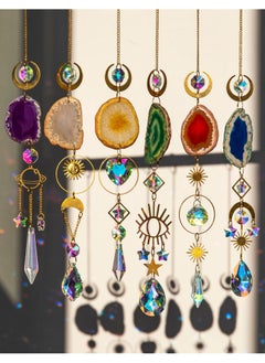 ماركة غير محددة Suncatcher - قلادة إضاءة من الحجر الخام العقيق كريستال صائد الشمس بريزم الكرة الديكور قوس قزح التصنيع - اللون الأزرق  - Image 2