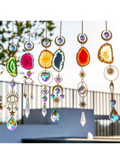 ماركة غير محددة Suncatcher - قلادة إضاءة من الحجر الخام العقيق كريستال صائد الشمس بريزم الكرة الديكور قوس قزح التصنيع - اللون الأزرق  - Image 3