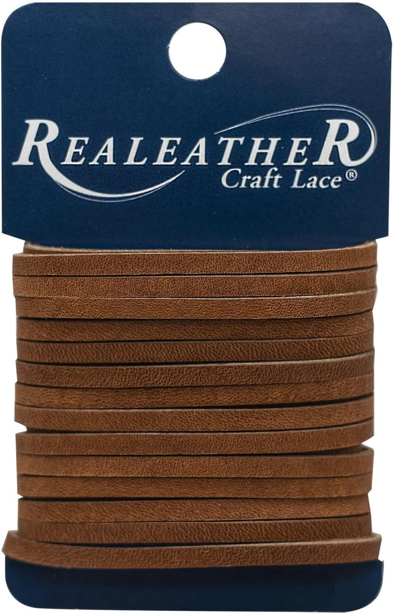 Realeather Crafts 153822 Latigo Lace 125 X4yd Carded Medium Brown - Image 1