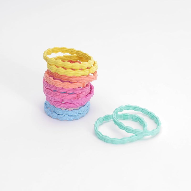 GLITTERS Trendy Stylish Elastics Stretchy Ponytail Holders for Girls & Women (Set of 12) - Image 3
