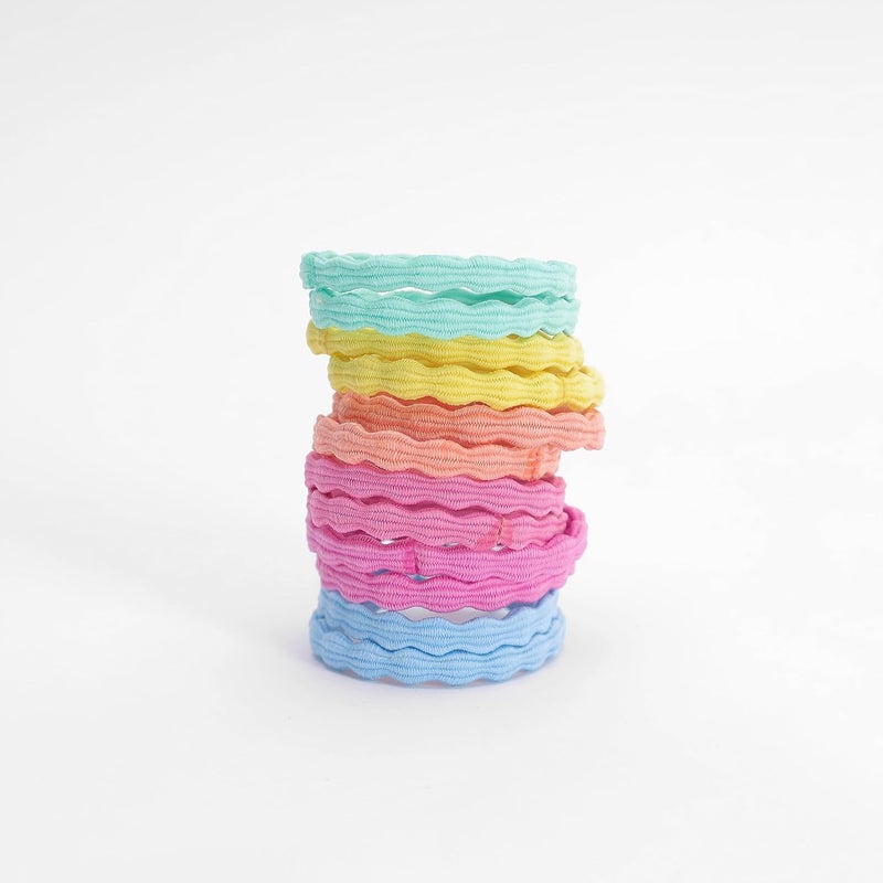 GLITTERS Trendy Stylish Elastics Stretchy Ponytail Holders for Girls & Women (Set of 12) - Image 2