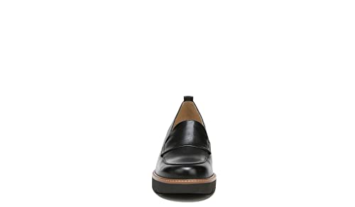 Naturalizer Womens Darry Slip On Lightweight Lug Sole Heeled Loafer ,Black Leather,9.5W - Image 3