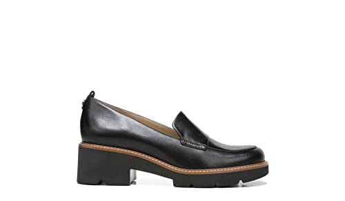 Naturalizer Womens Darry Slip On Lightweight Lug Sole Heeled Loafer ,Black Leather,9.5W - Image 5