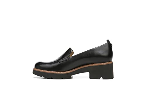 Naturalizer Womens Darry Slip On Lightweight Lug Sole Heeled Loafer ,Black Leather,9.5W - Image 4