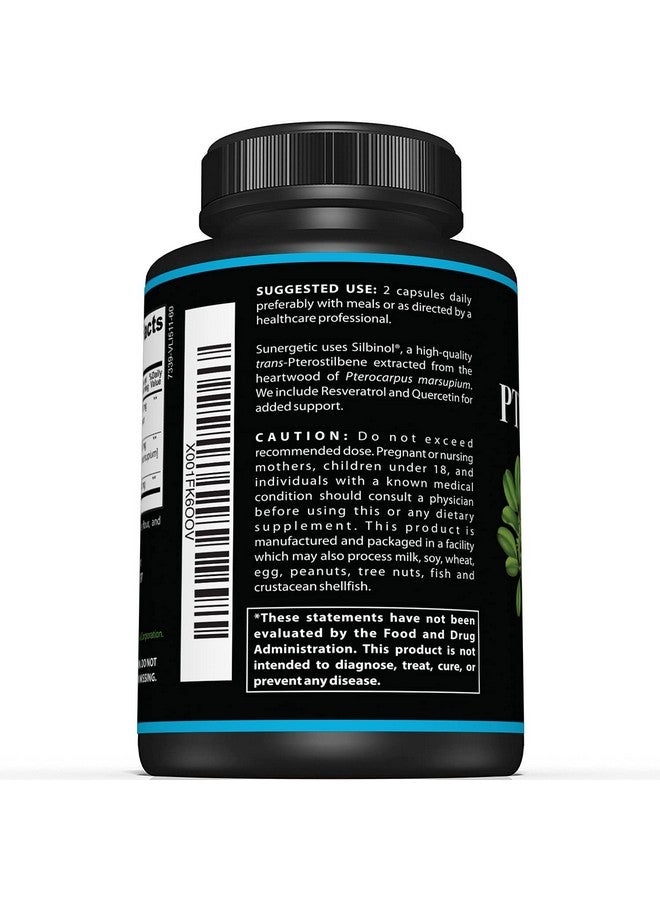 Sunergetic Premium Pterostilbene Supplement - Pterostilbene with Resveratrol & Quercetin - Supports Healthy Aging - Natural Source Pterostilbene 100mg per Serving - 60 Capsules - Image 3
