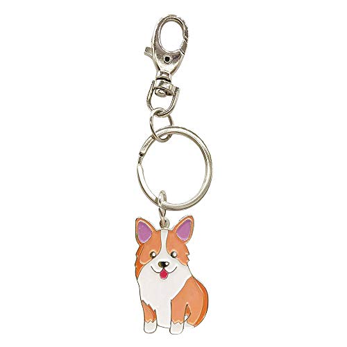 Feb.7 Welsh Corgi Dog Keychain - Corgi Keyring & Bag Charm - Dog Tag Gift (Silver) - Image 1