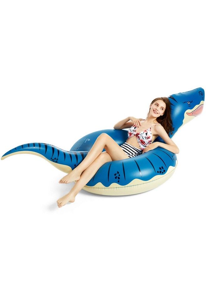 Jasonwell Inflatable Dinosaur Pool Float Tube For Boys Girls Adults 93 Trex Floatie Summer Beach Swimming Pool Inflatables Trex Ride On Party Pool Raft Lounge Kids Tyrannosaurus Rex Dinosaur Toys - Image 3