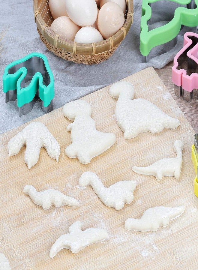 Elfkitwang Dinosaur Cookie Cutters Set - Stainless Steel Shaped Cookie Candy Food Cutters Molds for DIY, Kitchen, Baking, Kids Dinosaur Theme Birthday Party Supplies Favors (8pack) - Image 3