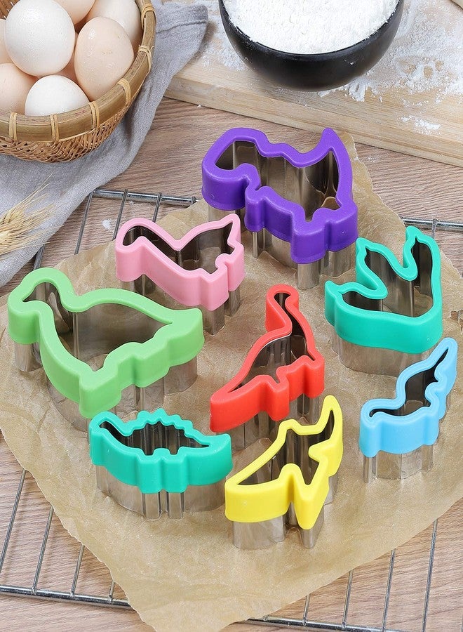 Elfkitwang Dinosaur Cookie Cutters Set - Stainless Steel Shaped Cookie Candy Food Cutters Molds for DIY, Kitchen, Baking, Kids Dinosaur Theme Birthday Party Supplies Favors (8pack) - Image 2