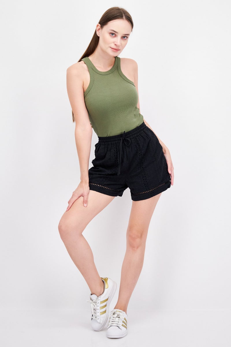 ESPRIT Women Textured Basic Shorts, Black - Image 3
