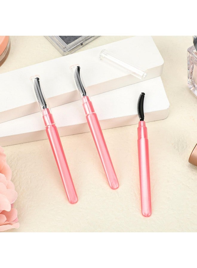 Sliverdew 3 Pcs Silicone Lash Brush Eyelashes Definer With Dust Lid Eyelash Comb Mascara Eyelash Separator Eyebrow Brush Lash Separating Comb Brow Grooming Brush (Pink) - Image 3