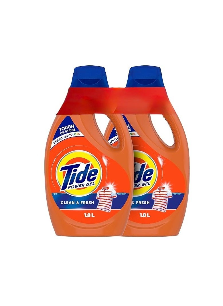 Tide Automatic Power Gel Laundry Detergent, Morning Fresh, Pack Of 2, 1.8L 