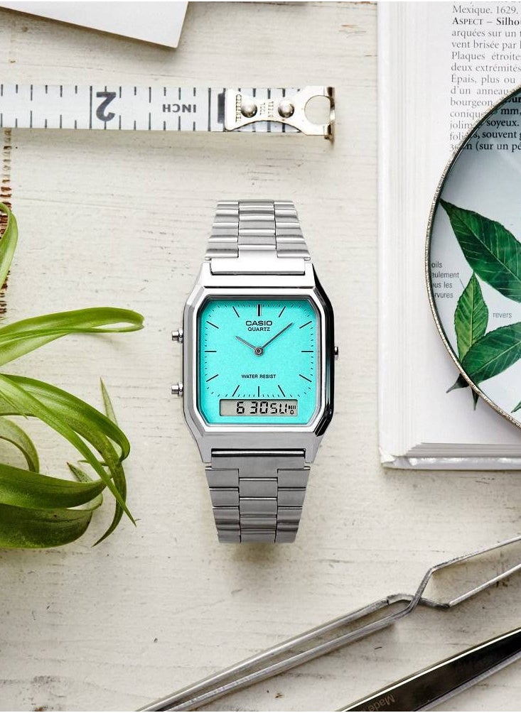 CASIO Retro Analog-Digital Stainless Steel Watch AQ-230A-2A2  - Image 2