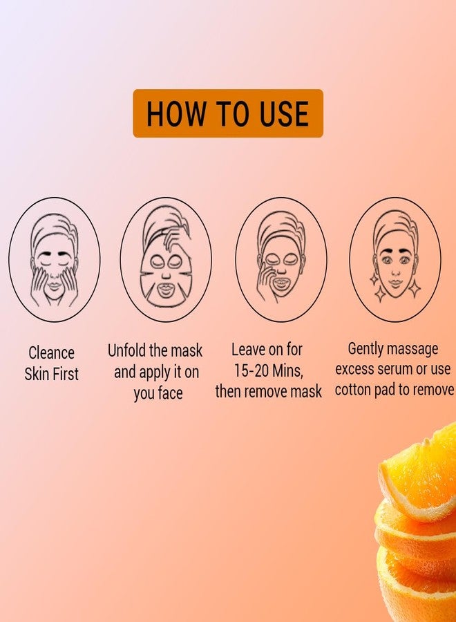MAN CODE Mancode Vitamin C Facial Sheet Mask 25ml Enhancing Vitamin C Brightening Energizing Pore Reducing, Brightening and Enhances Daily Glow | Korean Sheet Mask | Unisex Sheet Mask Set 25ml Pack Of 5 - Image 2