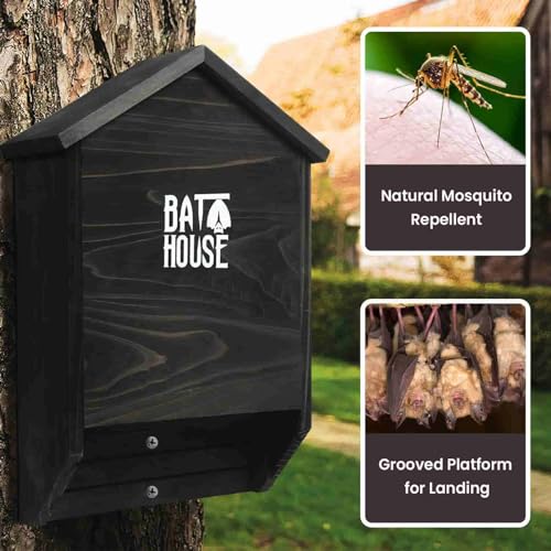 Sobalai Bat Houses for Outdoors for Tree, 2 Chamber Bat Boxes for Outside to Attract Bats to Land and Roost, Durable and Easy to Hang - Image 3
