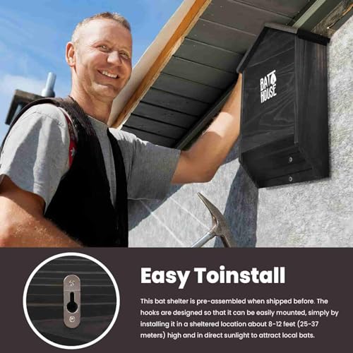 Sobalai Bat Houses for Outdoors for Tree, 2 Chamber Bat Boxes for Outside to Attract Bats to Land and Roost, Durable and Easy to Hang - Image 5
